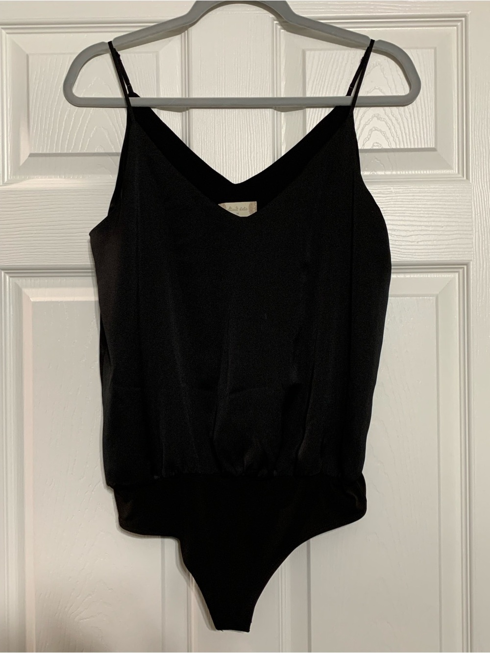 Altar'd State Black V-Neck Spaghetti Strap Bodysuit